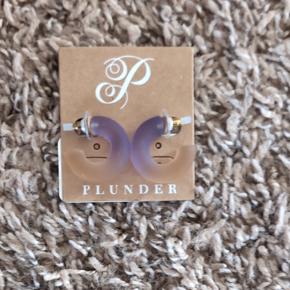 Plunder Purple and Cream Earrings